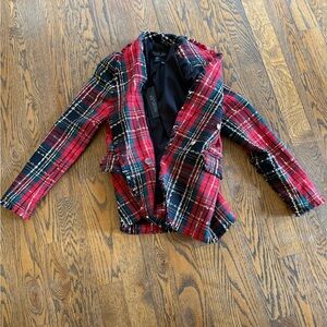 Rachel Zoe Red and Black Plaid Jacket